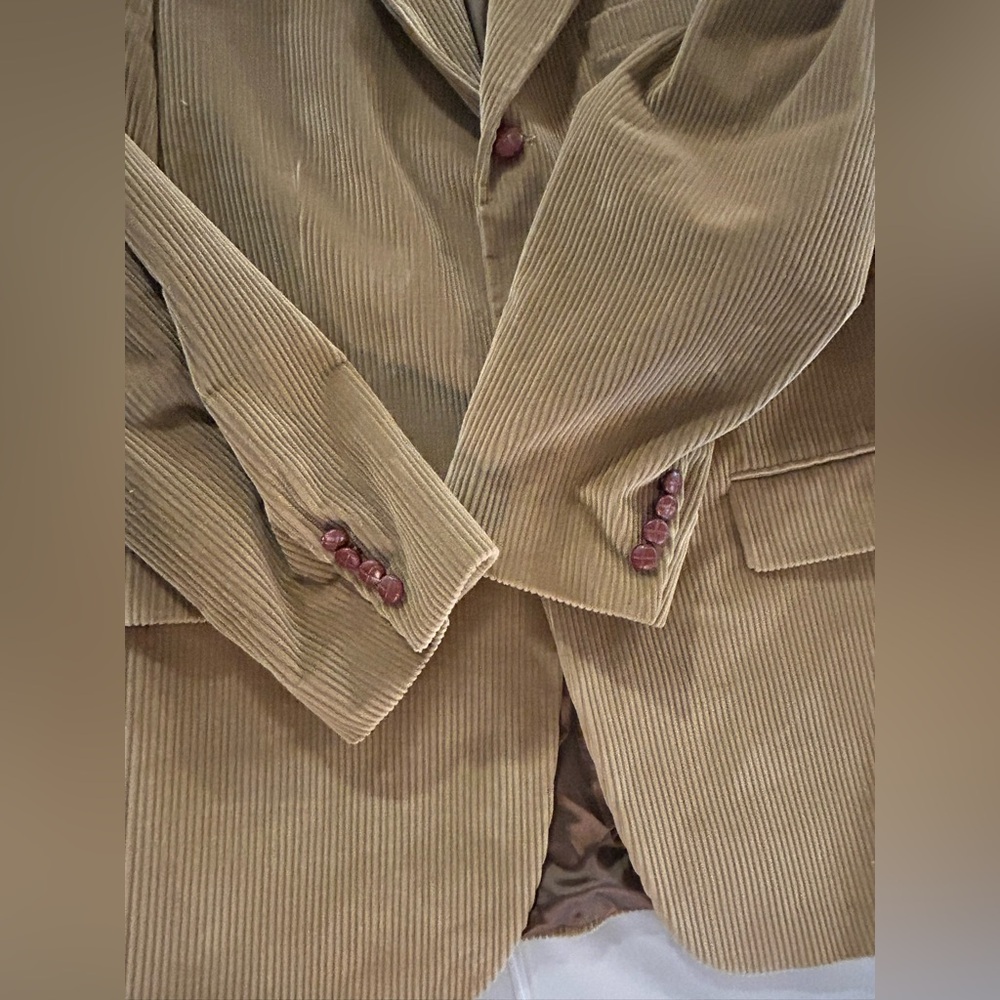 Chaps Ralph Lauren Tan Corduroy Sport Coat Blazer Jacket 42 - Picture 3 of 11